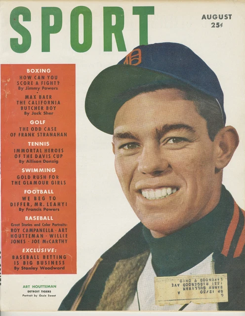 Sport Magazine August 1950 Art Houtteman Detroit Tigers Max Baer Campanella