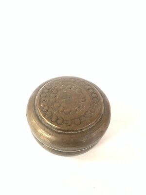Vintage Brass Carved box/Brass collectible / vintage box/ Old Brass jali box/ In