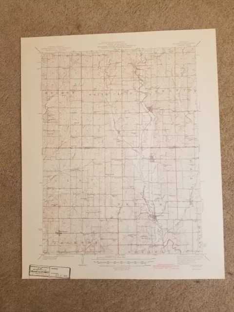 22x29 Vintage 1948 USGS Topo Map Bolckow, Missouri Rosendale Barnard Benton Clay