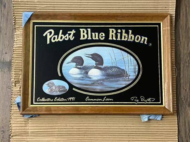 NOS Past Blue Ribbon Collectors Edition 1991 "Common Loon" Advertising Mirror