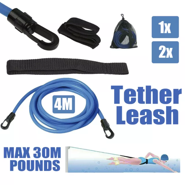 4M Swim Trainer Belt Swimming Resistance Tether Leash Pool Training Aid Harness