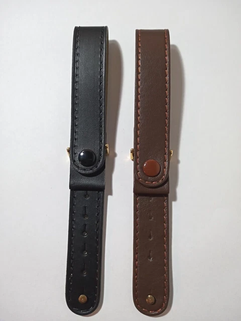 CINTURINO A Bottone In Pelle Di Cervo Nero O Marrone Attacco 16 18 20 Mm. EUR 16 50 PicClick IT