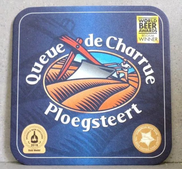 Sous bock QUEUE DE CHARRUE  / Bière flamande Ploegsteert / Brasserie Vanuxeem #1