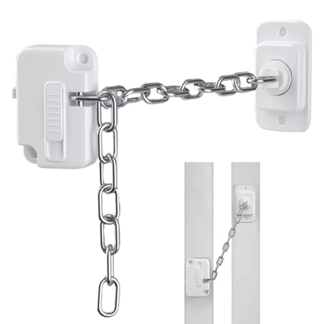 Window Chain Lock Adjustable No Drilling Children Protection Security Chain Lock