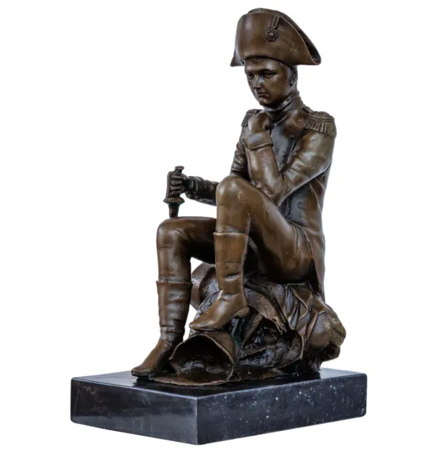 Bronzefigur Skulptur Napoleon Bonaparte Kanone Bronze Marmorsockel 42 cm & 10 kg