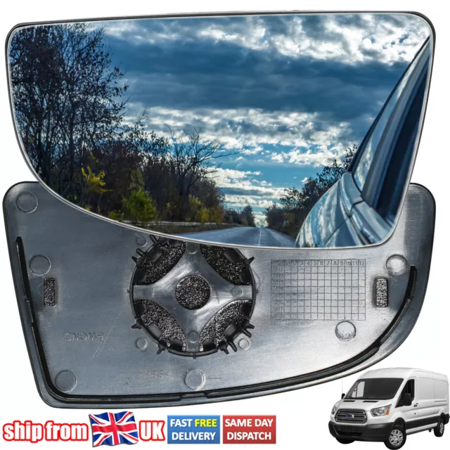 Side For Ford Transit Mk8 2014 On Passenger Mirror Glass Lower Plate Door Wing