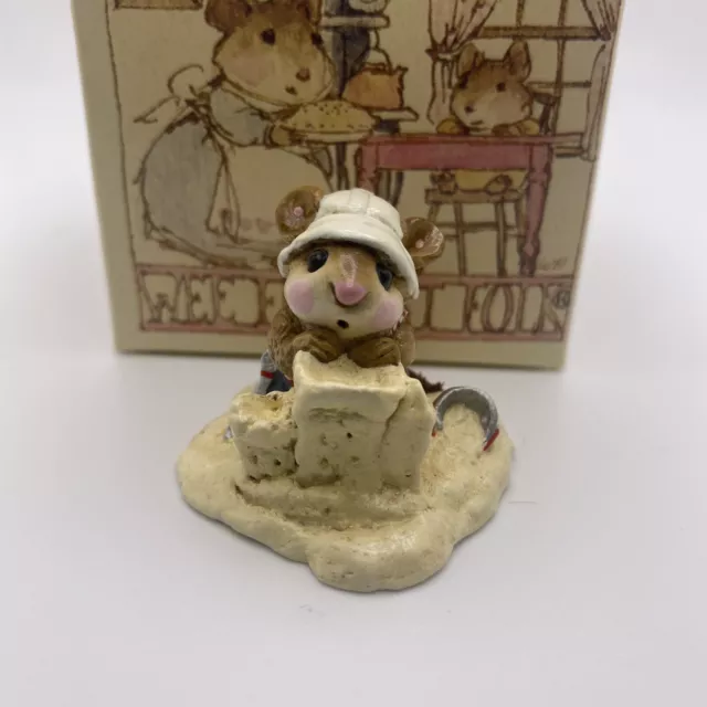 Wee Forest Folk M-76 Beach Mousey Vintage Mouse Sandcastle Summer Fun w/WFF Box