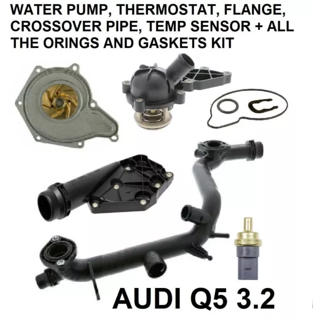 Cooling System Kit; Audi A4 Quattro A5 Quattro Q5 3.2 V6; PUMP THERMOSTAT, PIPE