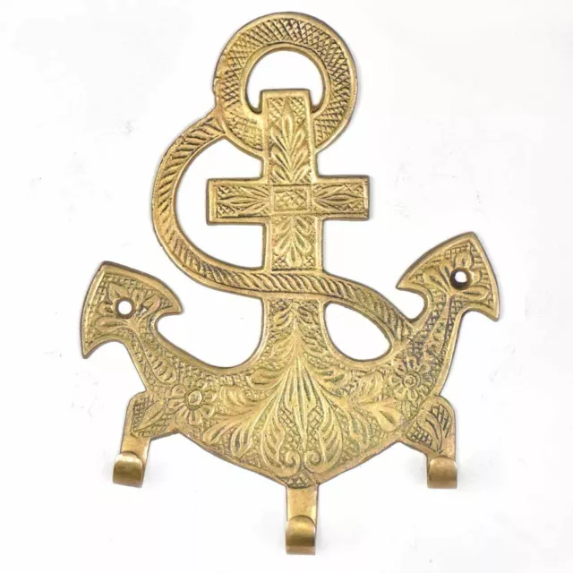 New Coat Hooks for Door Brass Wall Hooks Anchor Hat Rack Golden Antique Style