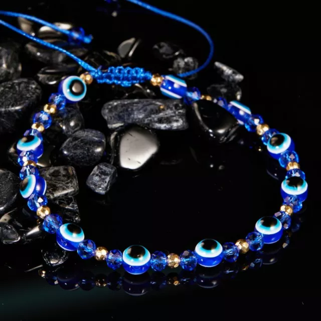 Fashion Evil Eye Crystal Bracelet Chain Adjustable Women Men Turkish jewellery