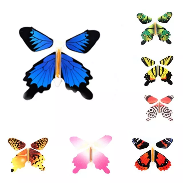 9 Colors Paper Magic Flying Butterfly Change From Empty Hands Freedom Card Trick 3