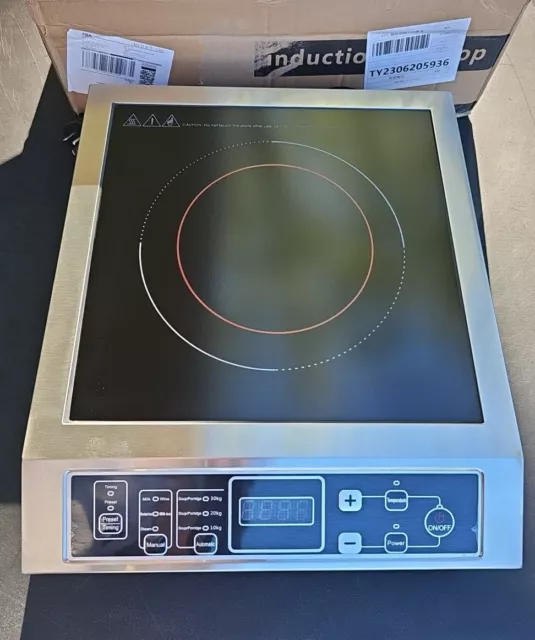 *NEW* 12in 3500 Watt 220V Commercial Induction Cooker, Stainless Steel