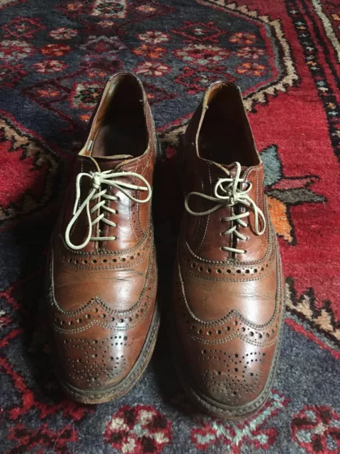 Allen Edmonds Mens 10.5 McTavish Wingtip Oxford Dress Shoes Leather Light Brown