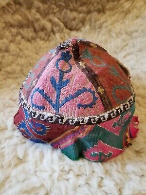 Vintage Antique Handmade Uzbek or Afghan Traditional Moslem Skull cap Kufi tupi