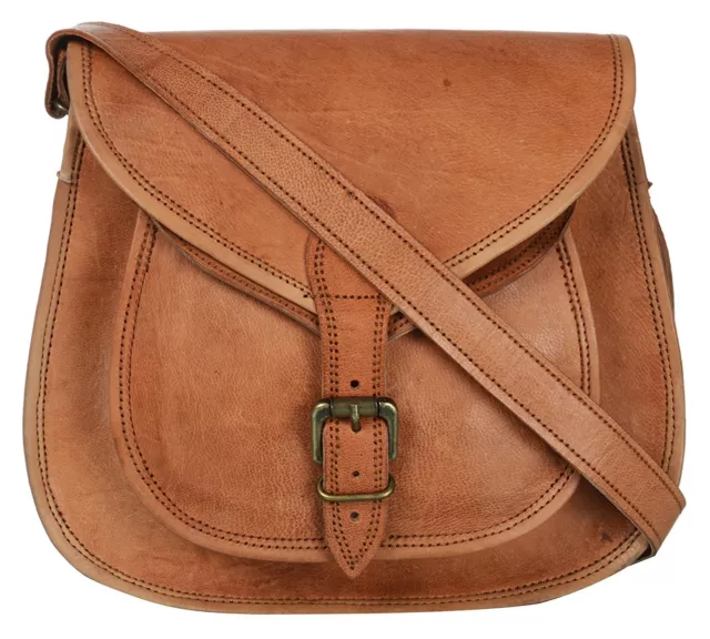 Vintage Femmes Adorable Véritable Sac à Main Bandoulière Cuir Cartable Messager