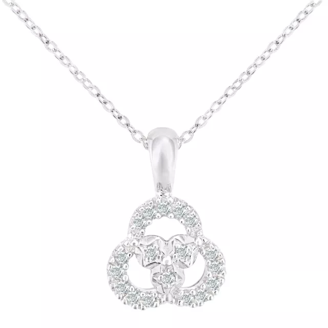 Naava 9ct White Gold Diamond Pendant Necklace