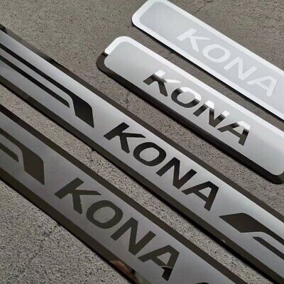 For Hyundai Kona Accessories Door Sill Protector Stainless Scuff Plate