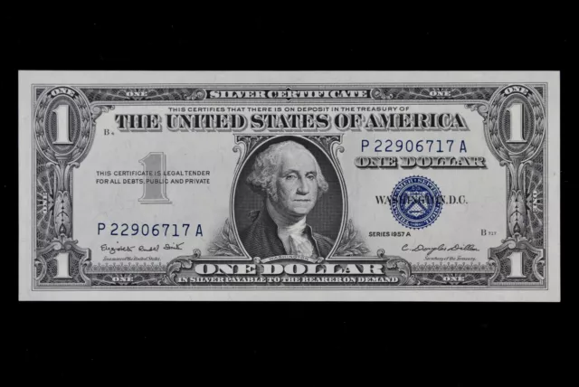 $1 1957A Gem CU Silver Certificate P22906717A one dollar, series A