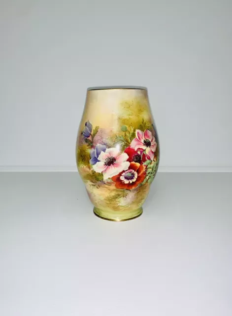 Royal Winton - Anemone, large 20.5cm hand painted vase. Signed, B Austin