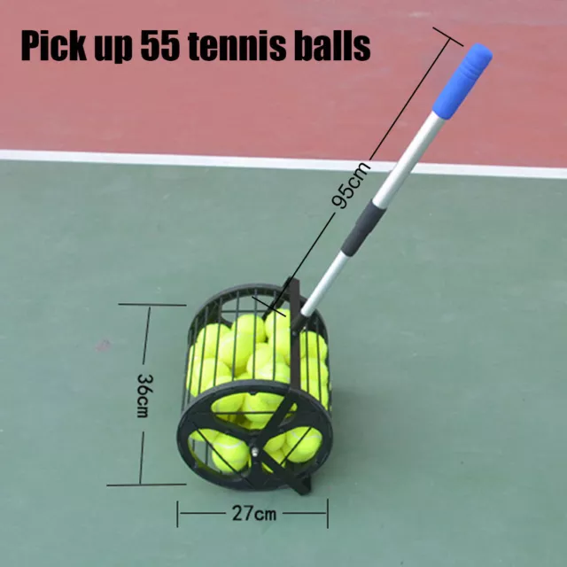 Pick Up 55 BALLS Tennis Ball Picker Hopper Retriever Mower Collector box trainer