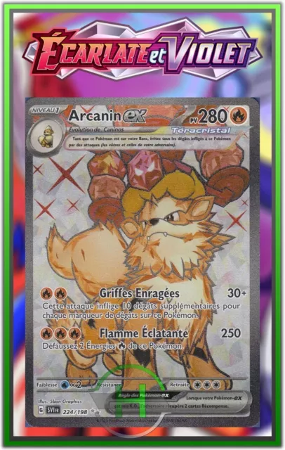 Arcanine EX - EV1: Scarlet and Purple - 224/198 - New French Pokemon Card