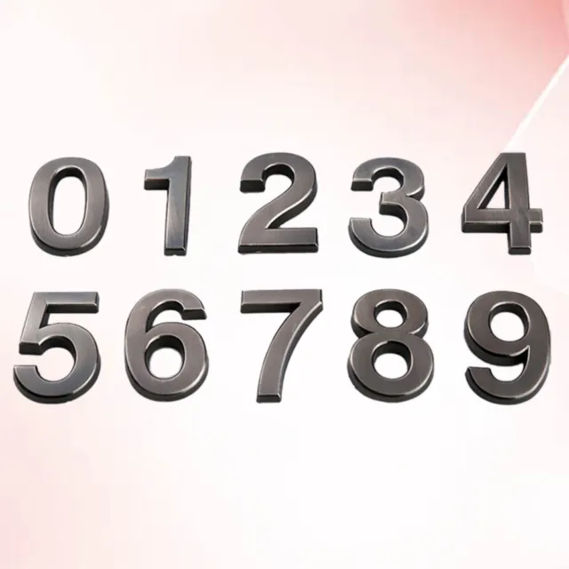10 Pcs House Number Sign Sticker Numbers Metal Mailbox Door