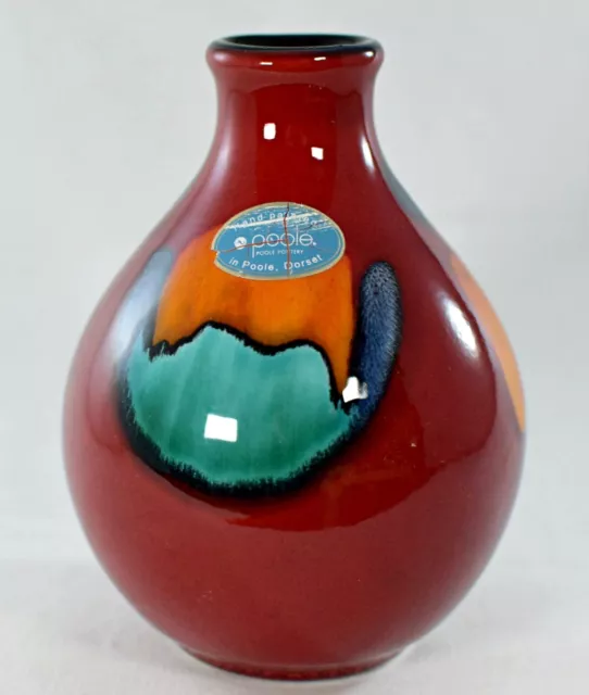 POOLE POTTERY LIVING GLAZE VOLCANO BUD VASE 14cm