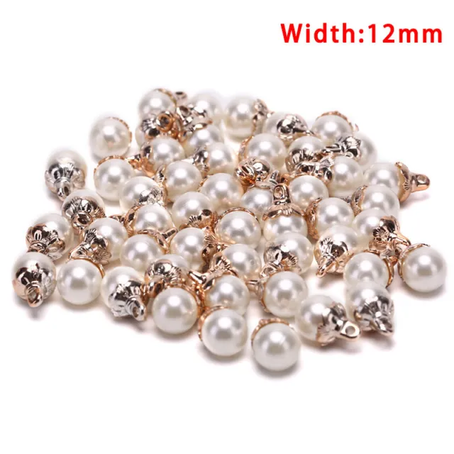 50Pcs Simulated Pearl Charms Pendant For Earrings Bracelet DIY Jewelry Making-wf