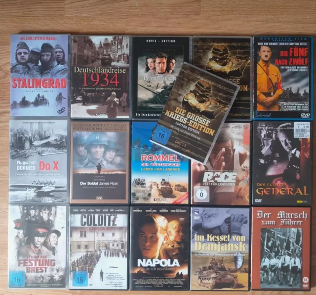 16 Filme DVD Sammlung Konvolut Kriegsfilme Zweiter Weltkrieg Stalingrad Rommel
