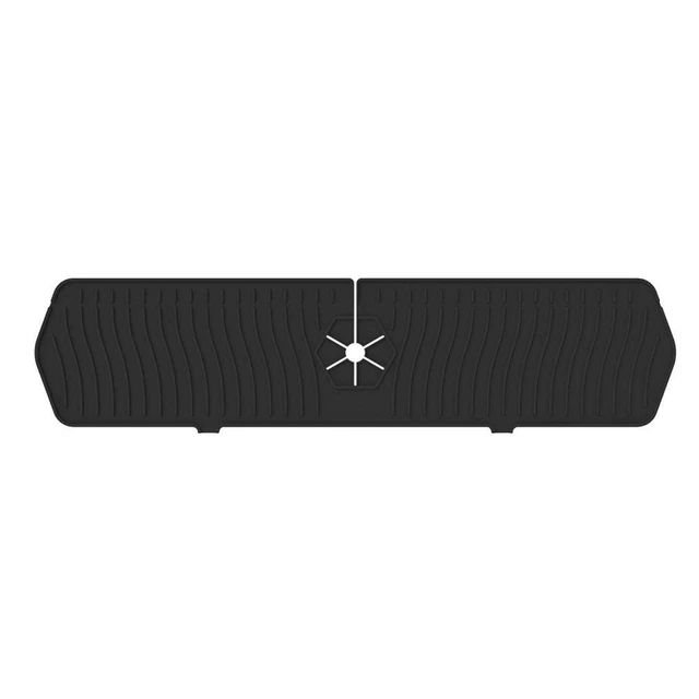 Silicone Faucet Absorbent Draining Mat Splash Guard Water Catcher (Black) FS2#