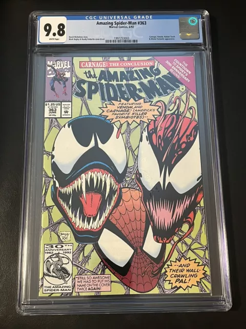 Amazing Spider-Man #363 CGC 9.8 Venom Carnage Marvel 1992 Comics WP