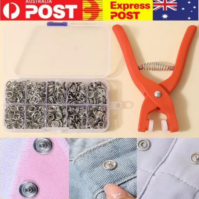 Metal Press Studs Snap Button Fastener With Plier Tool Kit Clothing DIY Tools