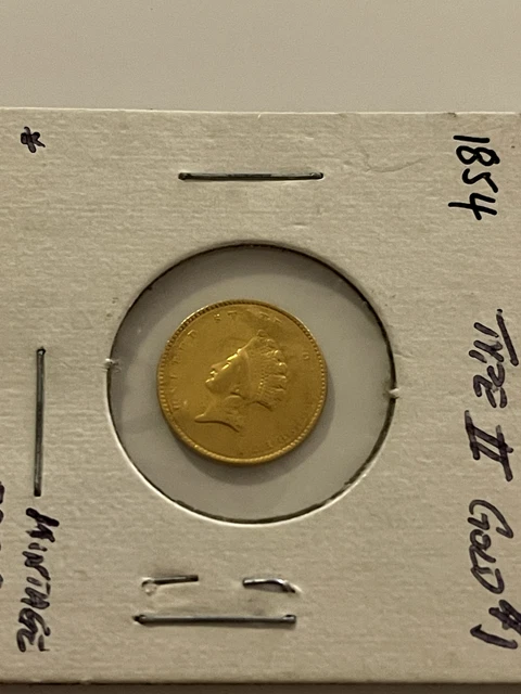 1854 $1 Gold Indian Head Princess, Type 2