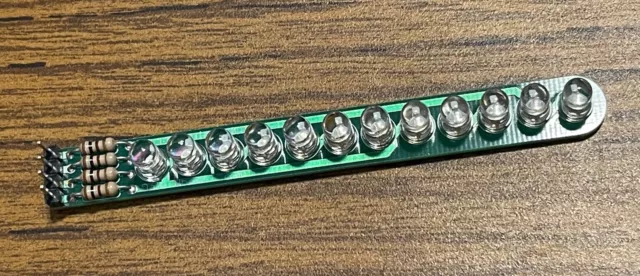 USED 12LED Stick/LED array 12 blue LED charlieplexed array, 4 pin control