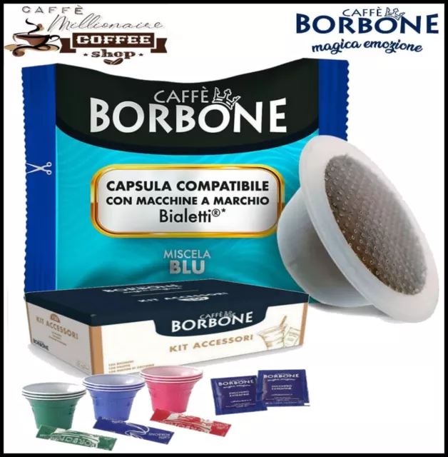 Capsule Caffè Borbone Miscela Blu + KIT Accessori compatibili Bialetti®*