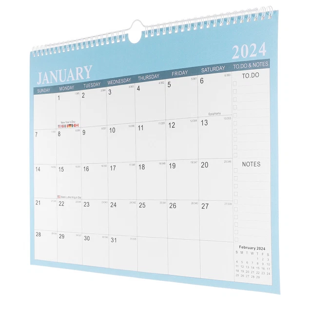 DESK MONTHLY WALL Calendar Holiday Planning Calendar 20242025 Hanging