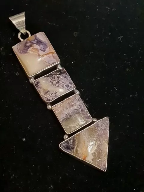 fluorite Gemstone Silver  925 Long PENDANT. STUNNING.  2757