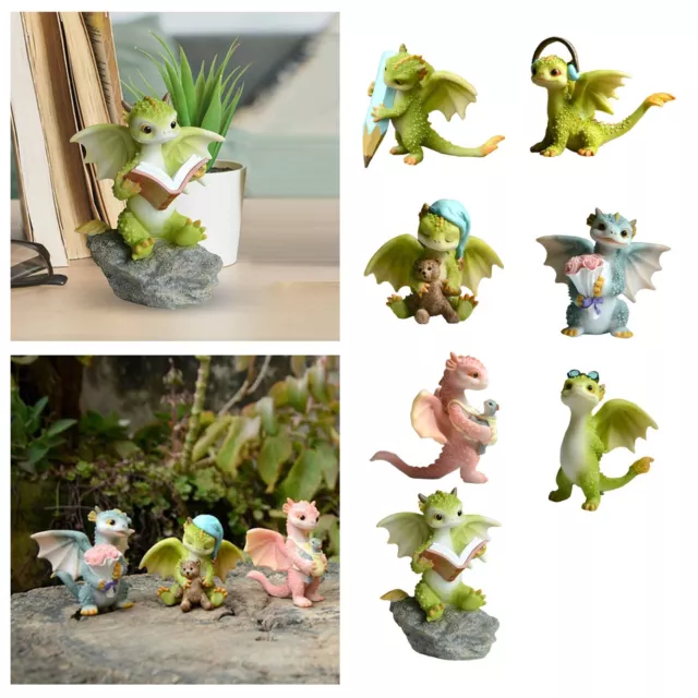 Dragon Statue Mini Dragon Figurine Resin Home Decor Cute Ornaments Animal