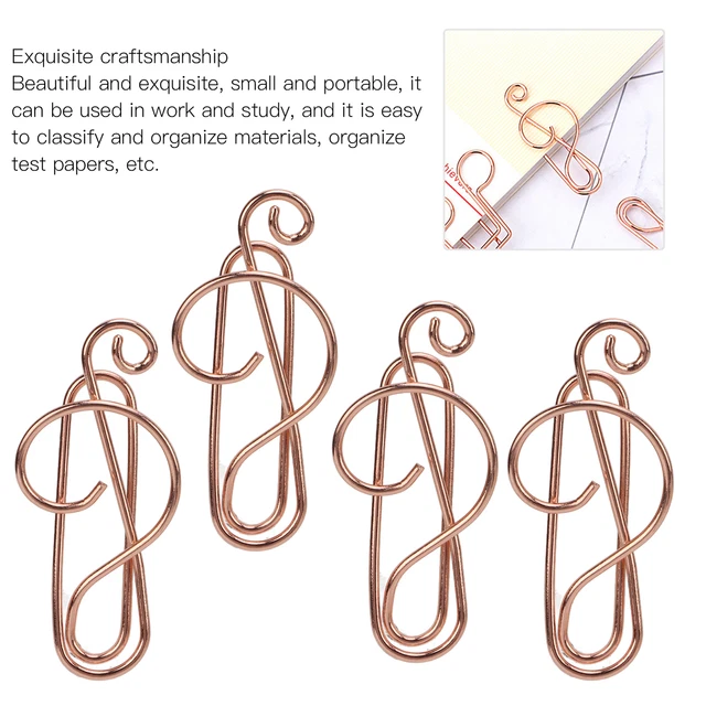Office Clips Iron Material Efficient Fixing Shaped Paper Clips Musical