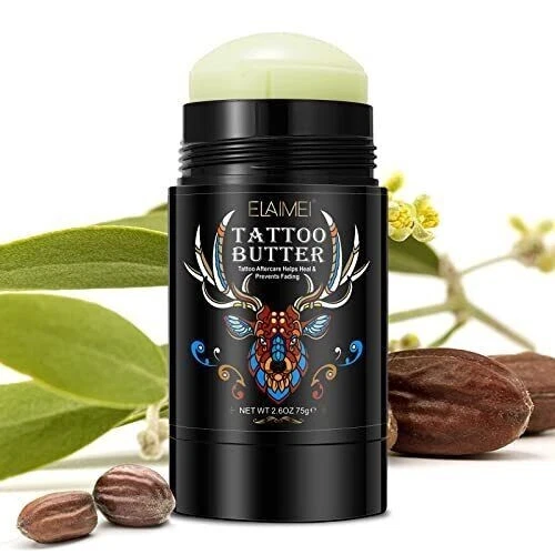 Hidratante orgánica de mantequilla para tatuaje bálsamo curativo para cuidado posterior 2,6 oz NUEVO EXP 2026