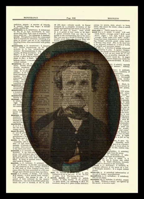 Edgar Allan Poe Dictionary Art Print Poster Picture Book Allen Vintage Portrait