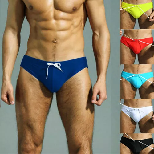 Mens Bikini Print Low Rise Bulge Enhancing Swimming Briefs Swim Trunks UK  POST