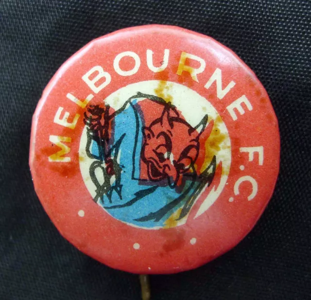 Melbourne Football Club Badge 'Demons' A Tin Badge From The Argus 1951. 2