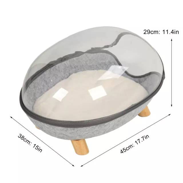 Cat Cave Removable Transparent Top Hideout Bed Cat House Donut Tunnel With
