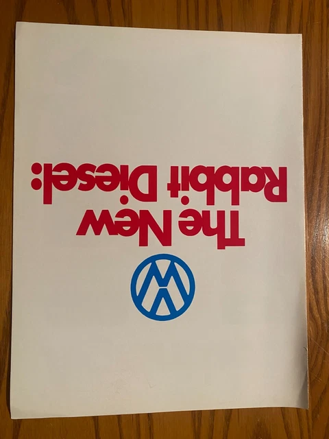 1977 Volkswagen VW "The New Rabbit Diesel" Sales Brochure - 4 pages - Nice Cond!