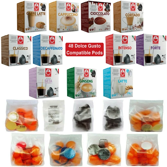48 DOLCE GUSTO Compatible Coffee Capsules Pods Espresso, Cappuccino, Chocolate £13.49