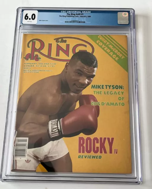 The Ring Boxing Magazine February 1986 Mike Tyson Rc Cover Cgc 6.0 Newsstand