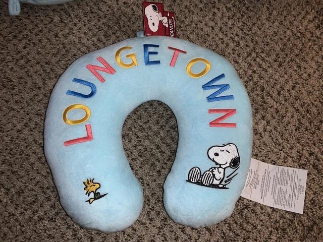 Peanuts SNOOPY & WOODSTOCK Head Neck Pillow Lounge Travel Road Trip Plane NWT