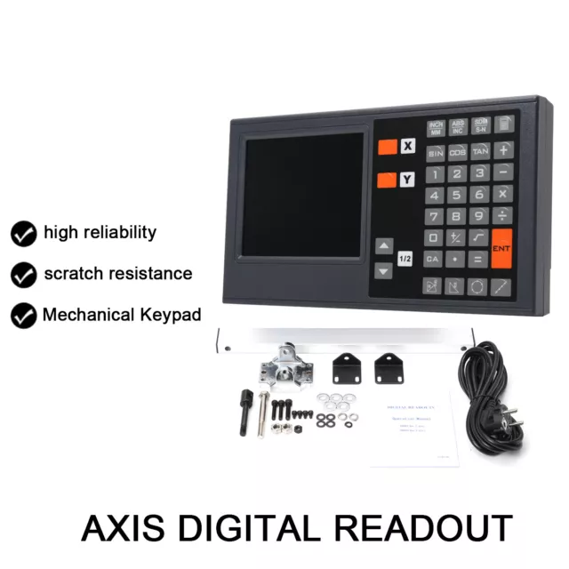 Digital Linear Scale 2 Axis Readout DRO Display Kit CNC Milling Lathe