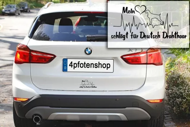 DEUTSCH DRAHTHAAR Autoaufkleber AUFKLEBER sticker Schriftaufkleber Mein Herz… 2